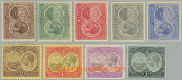 262016 - 1920-1921 SG.59-67, ¼P - 1Sh, wmk Mult Crown and Mult Scrip