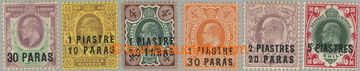 262021 - 1909 LEVANTA / SG.16-21, přetiskové Edvard VII. 30pa - 5Pi