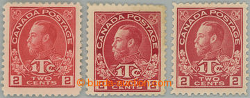 262040 - 1916 SG.231-233, George V. WAR TAX 2c+1c, DIE I, perf 12, se