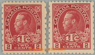 262041 - 1916 SG.235-236, George V. WAR TAX 2c+1c, DIE I, perf 12x8, 