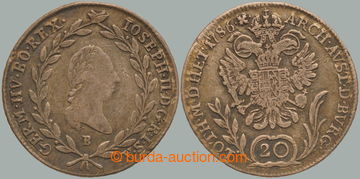 262088 - 1786 Josef II. (1780-1790), 20 krejcar 1786 B, Kremnica; pě