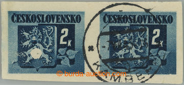 262125 - 1945 Pof.366 VV, Bratislavské 2K modrá, vodorovná raz. 2-