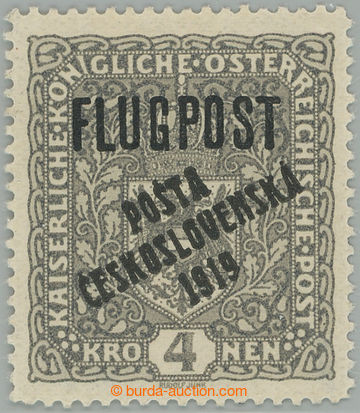 262134 -  Pof.54II, Air FLUGPOST 4 Koruna grey / black, overprint typ