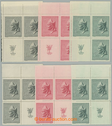 262144 - 1947 Pof.450-452, St. Vojtěch, complete set in/at L also UR