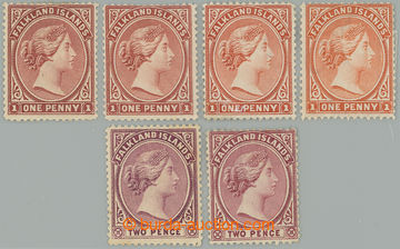 262161 - 1895-1902 SG.22, 22b, 23, 24, Viktorie 1P, sestava 4 zn. z j