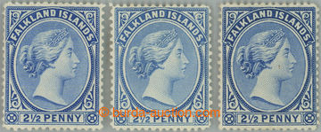 262163 - 1894-1901 SG.30, 30b, 30c, Viktorie 2½P, sestava 3 katalogi