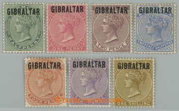 262197 - 1886 SG.1-7, Viktorie - BERMUDA 1/2P-1Sh s přetiskem GIBRAL