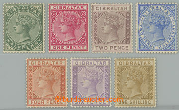 262198 - 1886-1887 SG.8-14, Viktorie ½P - 1Sh, průsvitka CA; vzácn