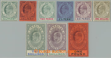 262204 - 1904-1908 SG.56-64, Edward VII., ½P - £1, complete set of 