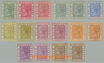 262218 - 1884-1891 SG.11-19, Victoria ½P - 2Sh, selection of 16 stam