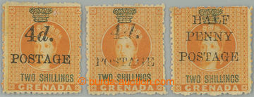 262227 - 1888-1891 SG.41-43, fiskální Chalon Head 4P/2Sh a ½P/2Sh 