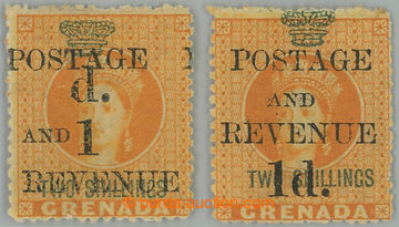 262229 - 1890-1891 SG.44-45, fiscal Chalon Head 1P/2Sh with provision