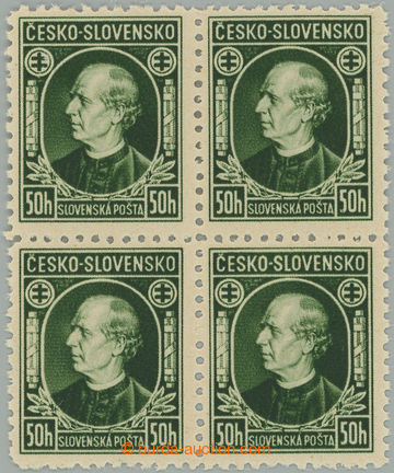 262248 - 1939 Sy.NZ23B, Hlinka 50h zelená ČESKO-SLOVENSKO ve 4-BLOK