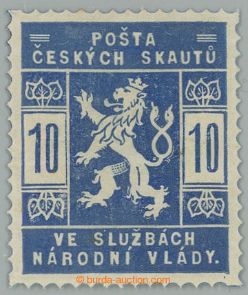 262292 - 1918 Pof.SK1b, 10h ultramarínová; svěží, zk. + označen