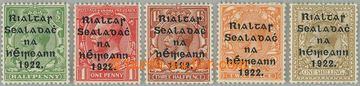 262302 - 1922 SG.47-51, anglické přetiskové Jiří V. ½P - 1Sh; k