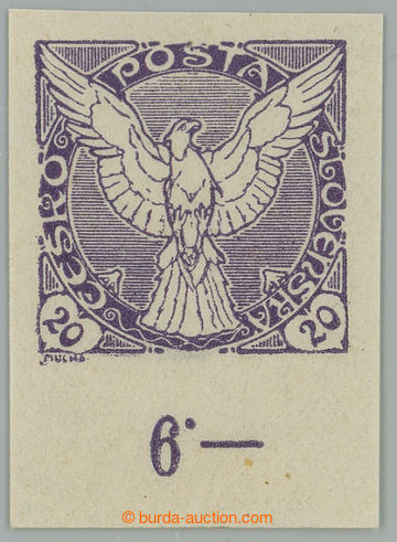 262312 - 1918 Pof.NV5N, unissued Falcon in Flight (issue) 20h violet,