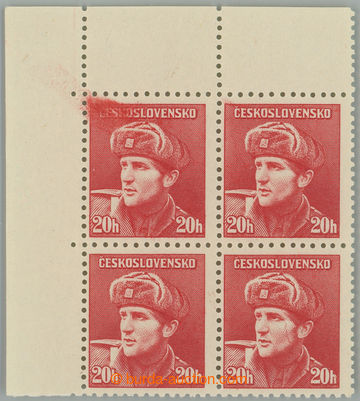 262347 - 1945 Pof.389 production flaw, London-issue 20h, UL corner bl