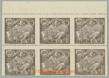 262368 - 1920 Pof.167A VV, 400h hnědá, 6-blok s horním okrajem, vy