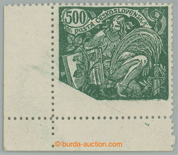 262371 - 1920 Pof.168A VV, 500h zelená, pravý dolní rohový kus s 