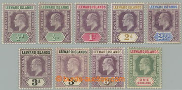 262374 - 1905-1908 SG.29-35, Edward VII. ½P - 1Sh, complete set with