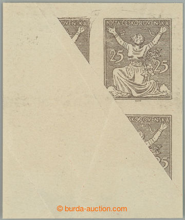 262404 -  Pof.152N production flaw, unissued 25h brown, imperforated,