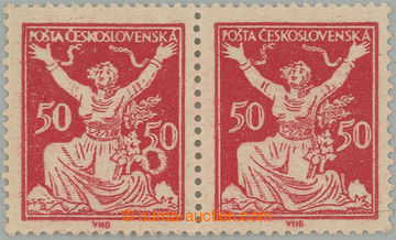 262408 -  Pof.155 plate variety, 50h red, horizontal pair with signif