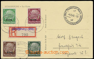 26245 - 1940 ALSASKO  pohlednice zaslaná jako R ze Strasburgu 2.10.