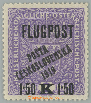 262468 -  Pof.52II, Air FLUGPOST 1,50K/2K violet, overprint type II.;