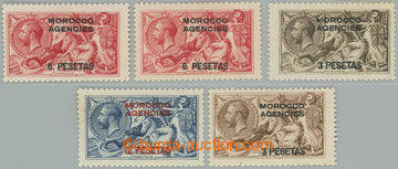 262485 - 1914-1926 BRITSKÁ POŠTA V MAROKU / SG.136, 137, 139, 141, 