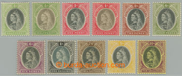 262502 - 1900 SG.1-9, Victoria, ½P - 10Sh; very fiine + shades SG.1a