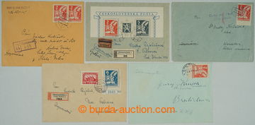 262512 - 1945-1946 comp. of 3 letters (1x as Registered) with 2 Korun