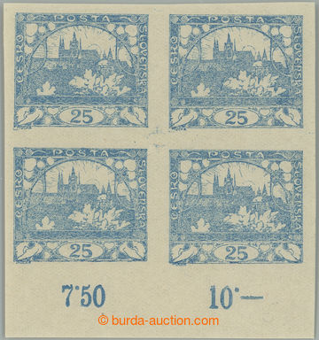 262524 -  Pof.10a, 25h light blue, block of four with lower margin; m