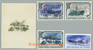 262532 - 1984 Mi.5376-5378, Čeljuskin, complete set + PLATE PROOF gr