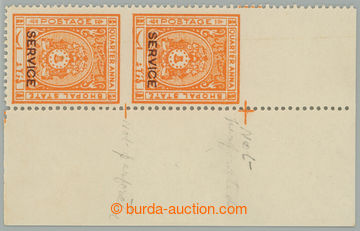 262558 - 1936 SG.O333a, rohová svislá 2-páska Znak s VYNECHANOU vo