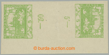 262584 -  Pof.3Mp(2), 5h light green, opposite facing 2-stamps gutter