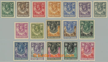 262593 - 1925-1929 SG.1-17, George V. ½P - 20Sh, complete set, wmk M