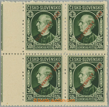 262635 - 1939 Sy.23C, Hlinka 50h zelená s přetiskem, smíšené zou