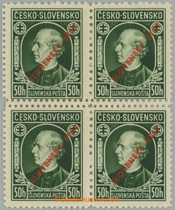 262638 - 1939 Sy.23C production flaw, Hlinka 50h green with overprint