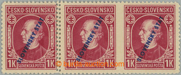 262639 - 1939 Sy.24A production flaw, Hlinka 1 Koruna red with overpr