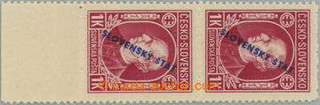 262642 - 1939 Sy.24C, Hlinka 1 Koruna red with overprint, line perfor