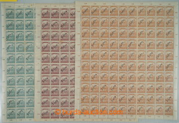 262646 - 1918 COUNTER SHEET / Mi.190, 191, 193, Reaper 2f yellow, 3f 