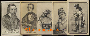 26266 - 1900 AUSTRIA  5 pcs of lithographic labels Comenius, Tyl + 3