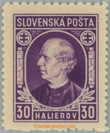 262661 - 1939 Sy.28C, Hlinka 30h violet, line perforation 10½ : 12½