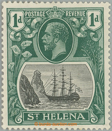 262715 - 1922-1937 SG.98c, Znak kolonie 1P zelená s DV - Cleft rock;