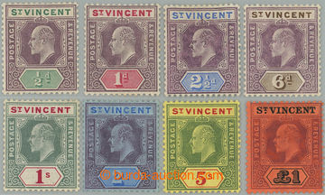 262728 - 1904-1911 SG.85-93, Edvard VII. ½P - £1, kompletní řada 