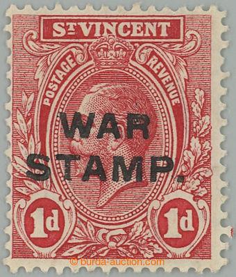 262729 - 1916 SG.123, přetisková Jiří V. 1P červená, přetisk W