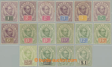 262733 - 1888-1897 SG.8-21, Brooke 1c - $1, incl. shade SG.14a; cheap