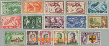 262742 - 1955-1959 SG.188-202, Elizabeth II. - Motives 1c - $5, incl.