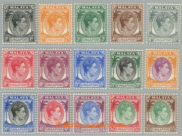 262762 - 1948-1952 SG.1-15, Jiří VI. 1c - $5, kompletní řada 15 z