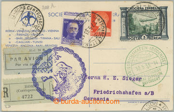 262797 - 1933 ZEPPELIN / ITALIENFAHRT Sie.208A, postcard franked with